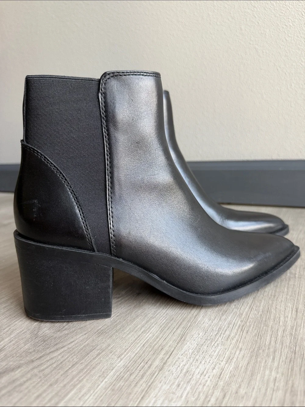 Steve Madden Black Pointed Toe Ankle Booties